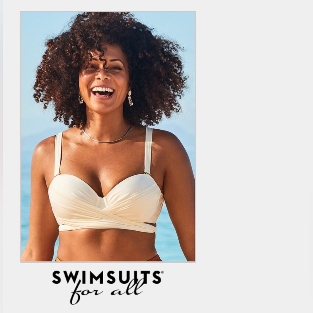 Swimsuits For All Cream Textured Bikini Top